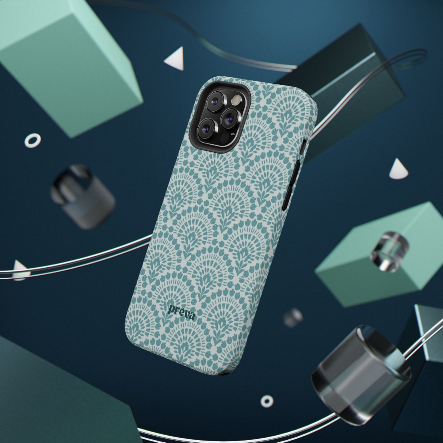 Aqua Lace Pattern Phone Case