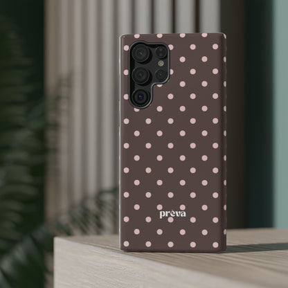 Brown and Pink Polka Dot Phone Case