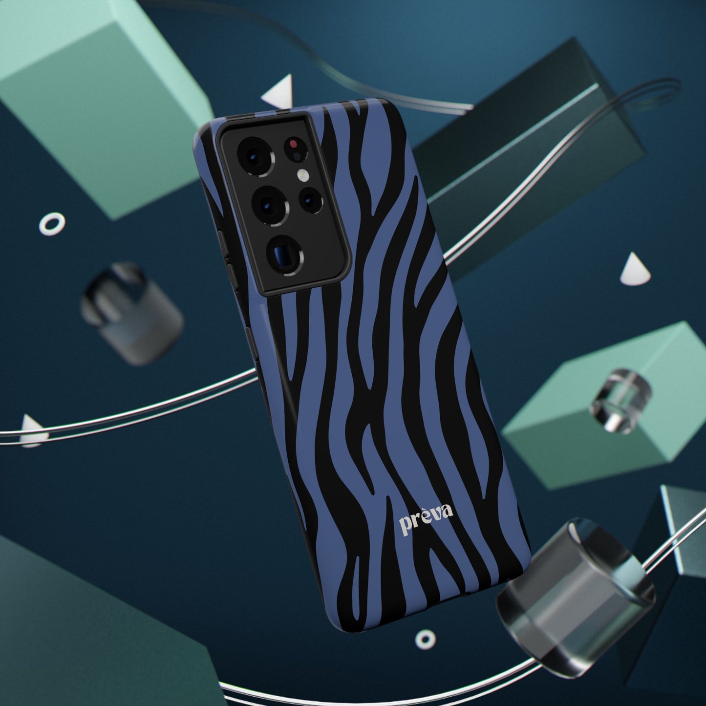 Blue & Black Zebra Stripe Phone Case