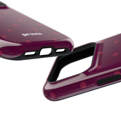 Maroon Polka Dots Phone Case