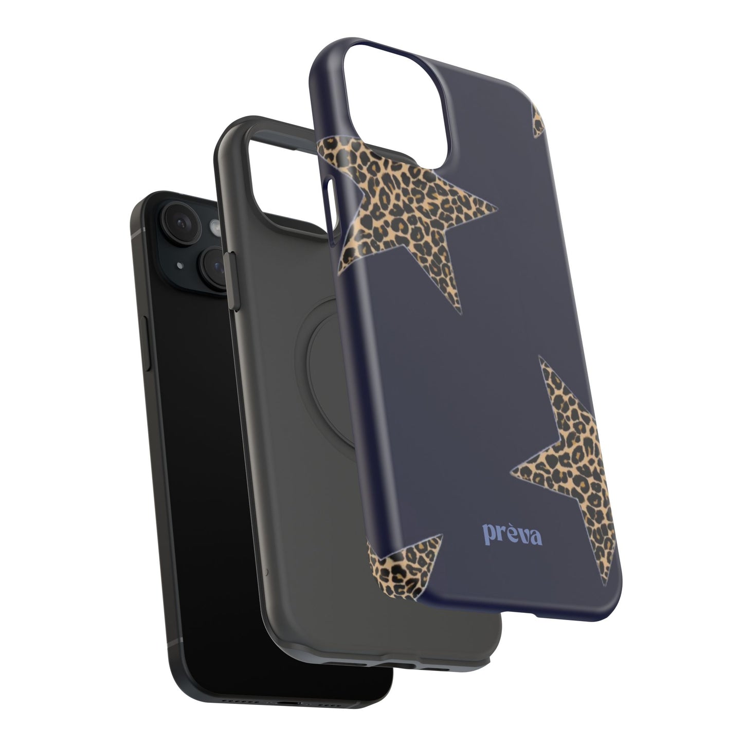 Navy Leopard Star Phone Case