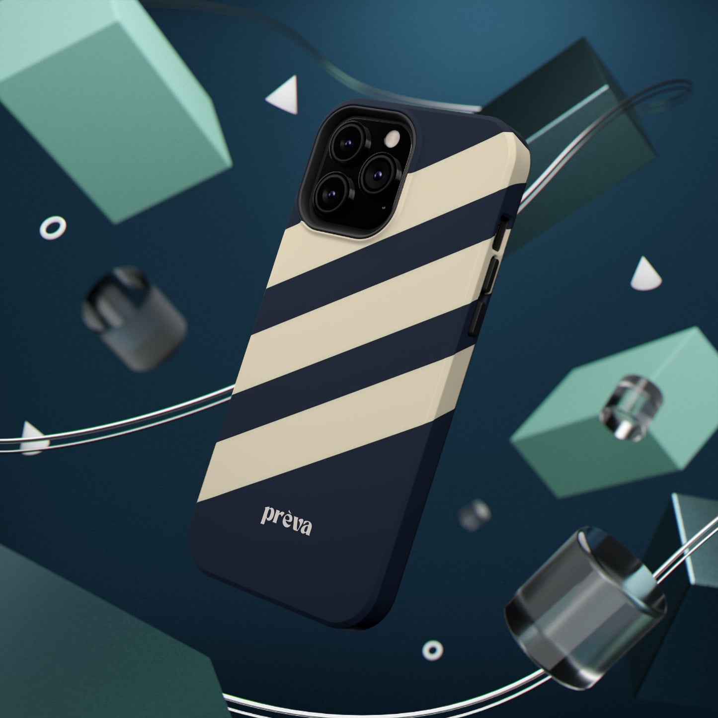 Striped Navy & Cream Phone Case