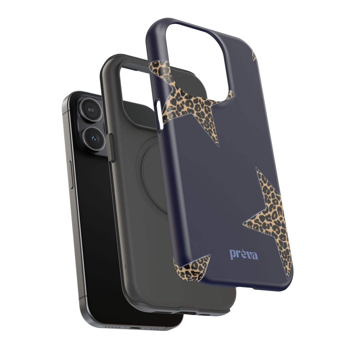 Navy Leopard Star Phone Case