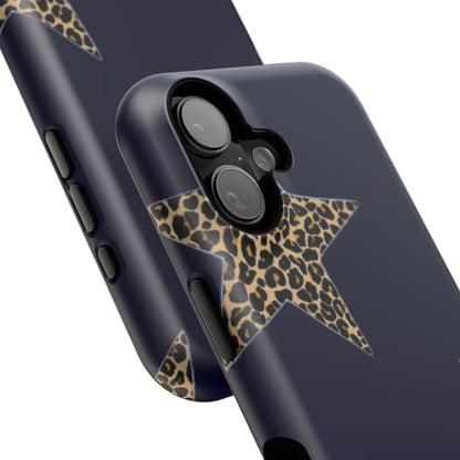 Navy Leopard Star Phone Case
