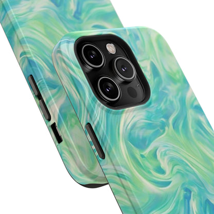 Impact-Resistant Phone Case — Teal Green Marble Swirl