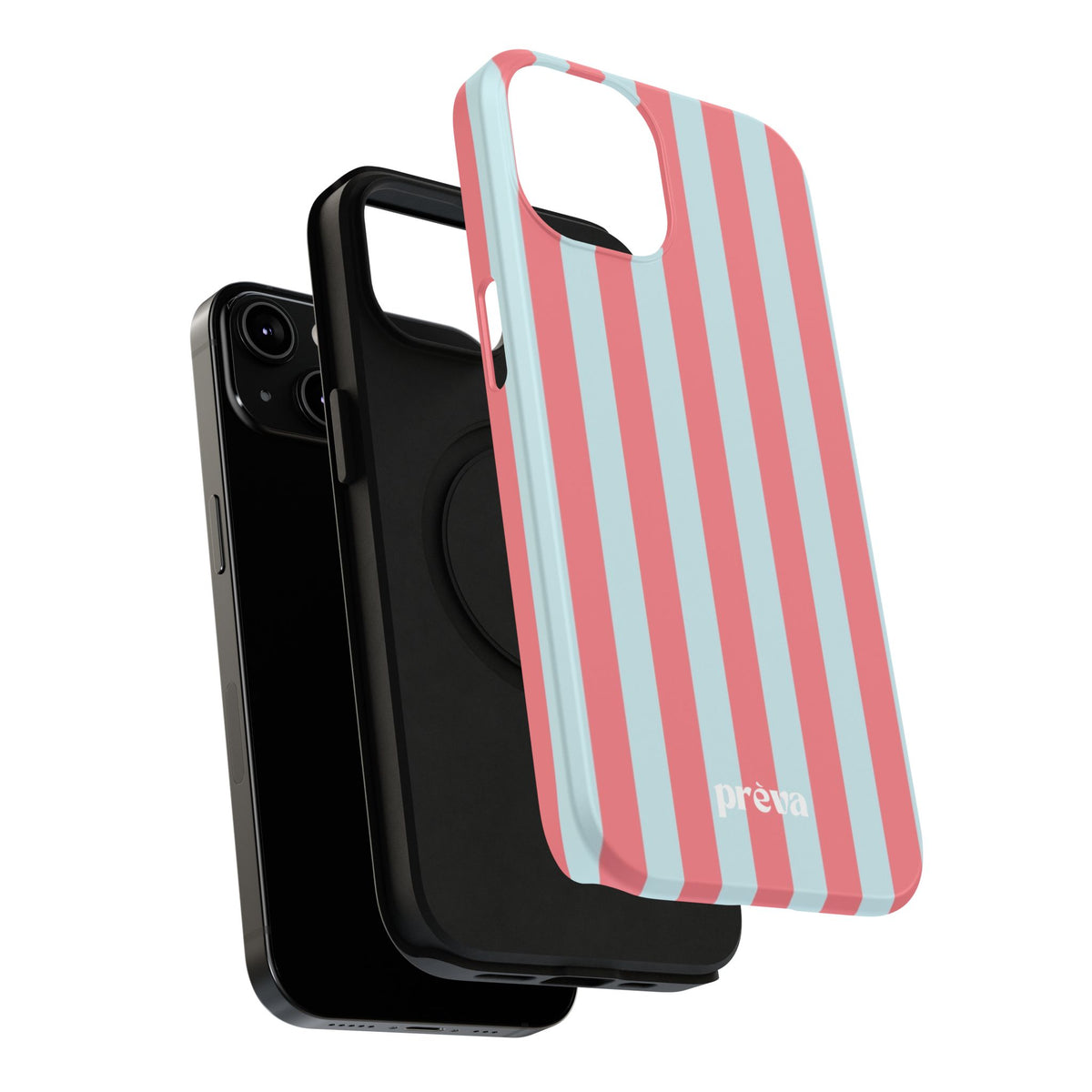 Coral & Teal Stripes Phone Case