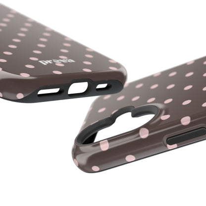 Brown and Pink Polka Dot Phone Case