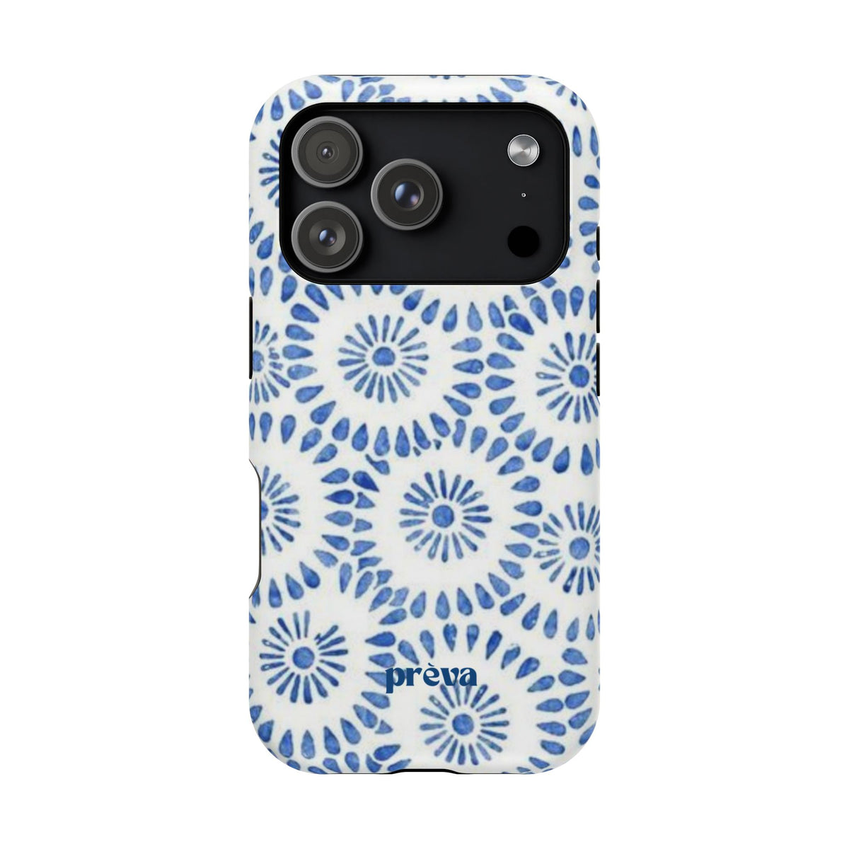 Blue Floral Spiral Phone Case