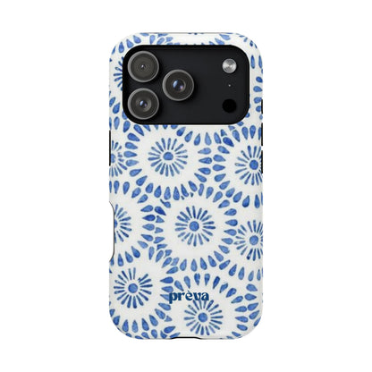 Blue Floral Spiral Phone Case