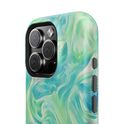 Impact-Resistant Phone Case — Teal Green Marble Swirl