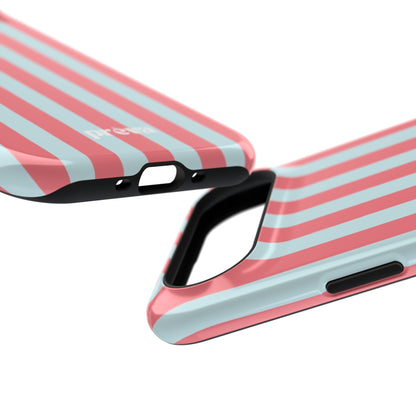 Coral & Teal Stripes Phone Case