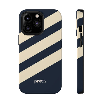 Striped Navy & Cream Phone Case
