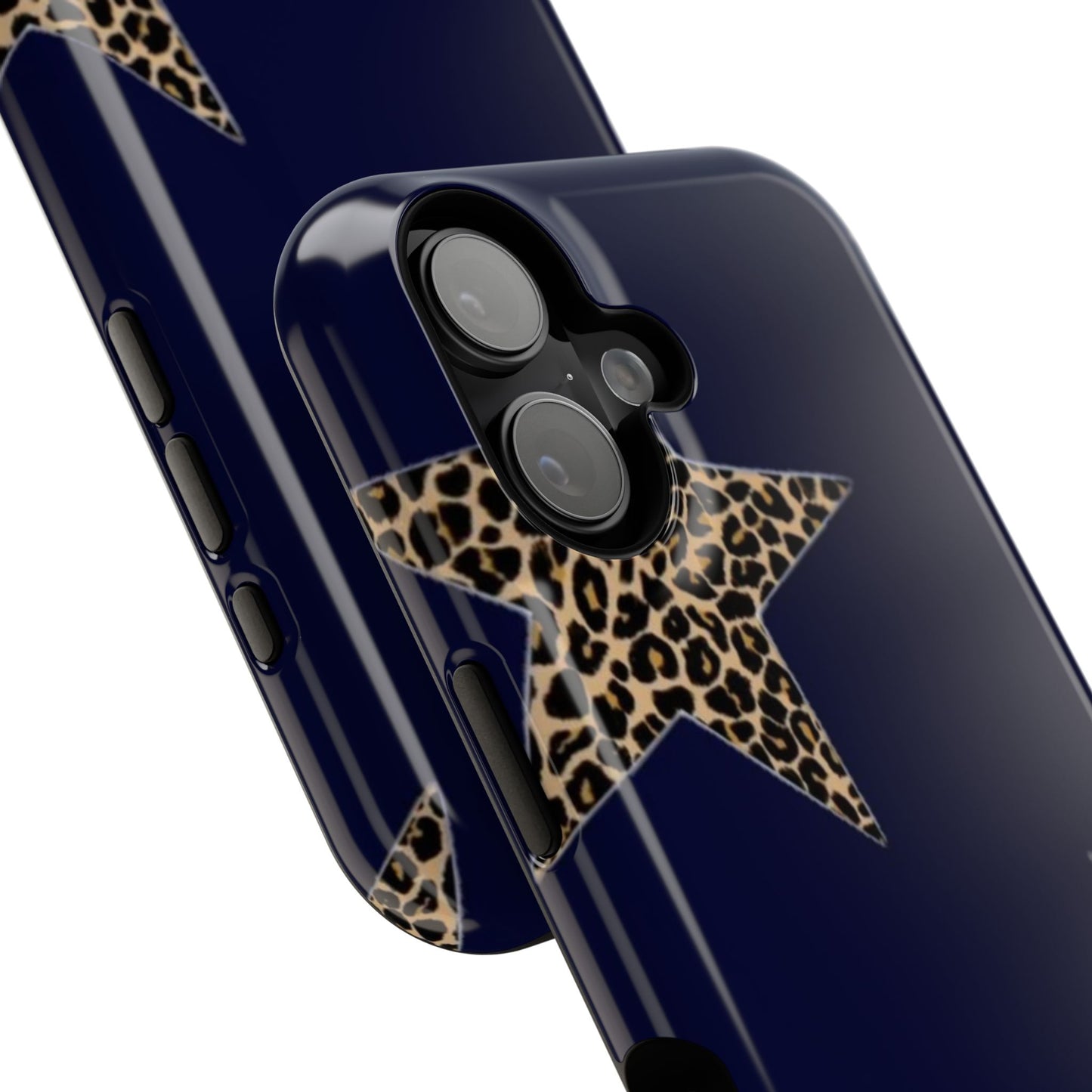 Navy Leopard Star Phone Case