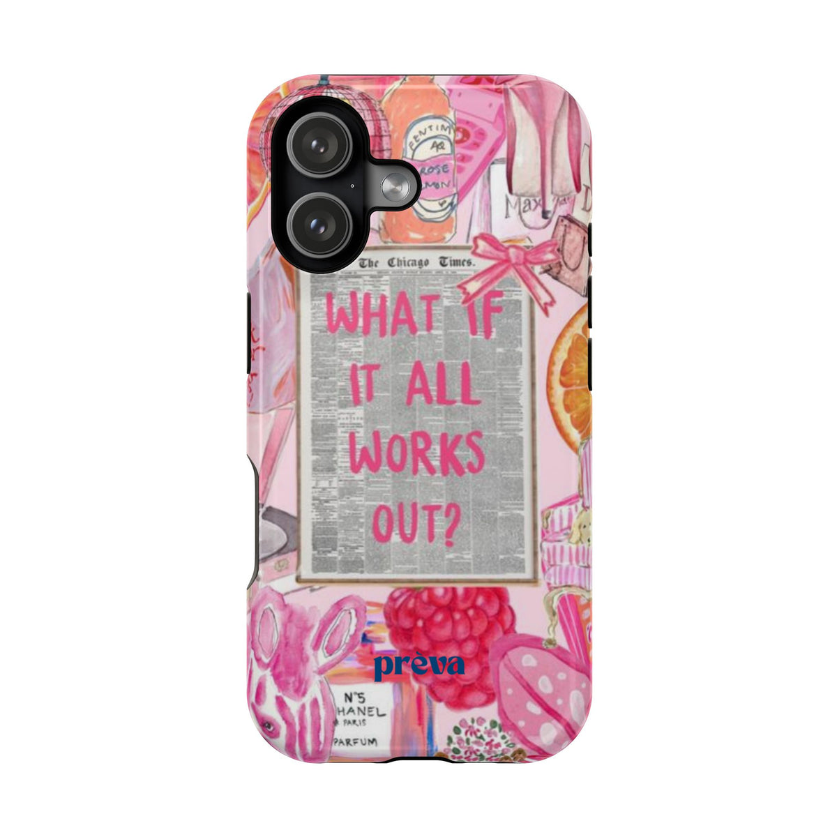 Pink "What If It All Works Out?" Collage Phone Case