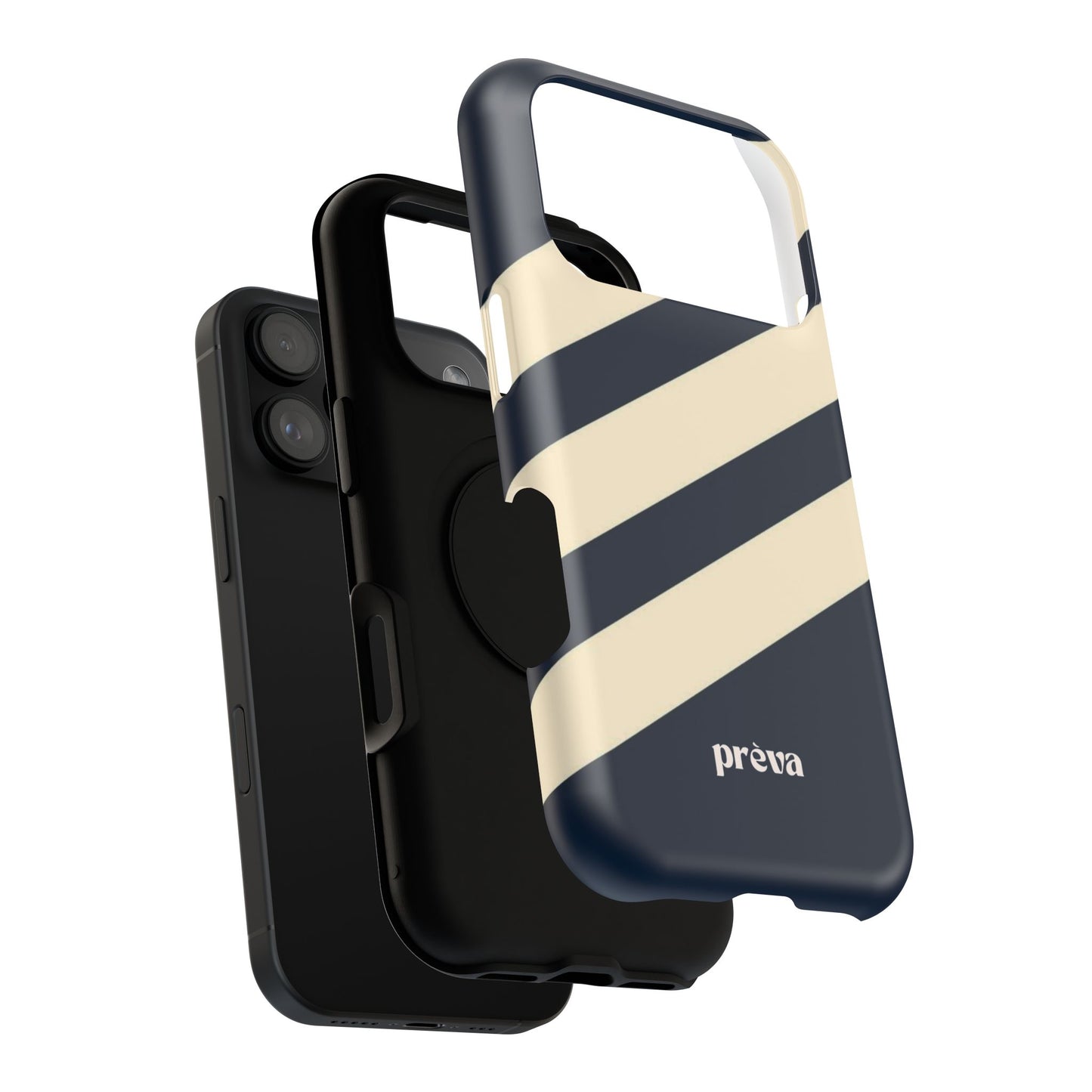 Striped Navy & Cream Phone Case