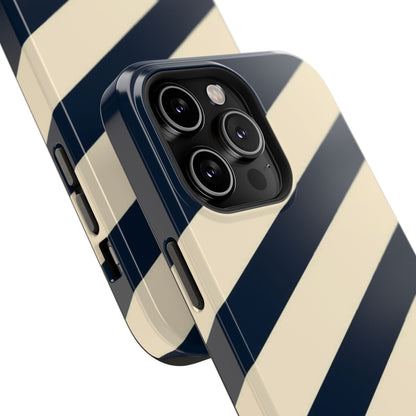 Striped Navy & Cream Phone Case