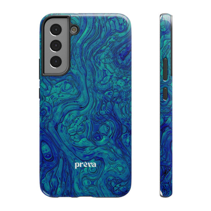 Blue Marble Impact-Resistant Phone Case — Protective Ripple Swirl Design