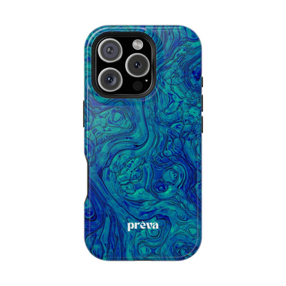 Blue Marble Impact-Resistant Phone Case — Protective Ripple Swirl Design