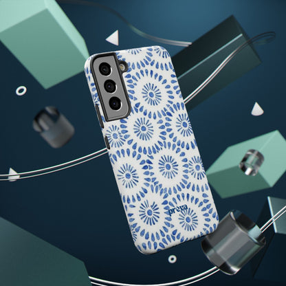 Blue Floral Spiral Phone Case
