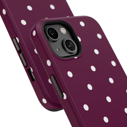 Maroon Polka Dot Phone Case