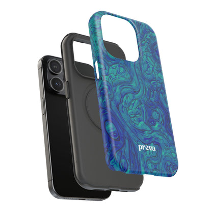 Blue Marble Impact-Resistant Phone Case — Protective Ripple Swirl Design