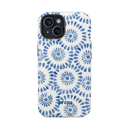 Blue Floral Spiral Phone Case