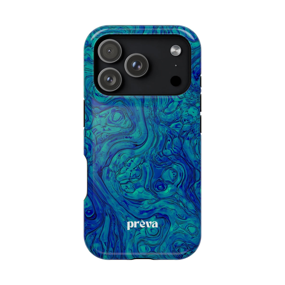 Blue Marble Impact-Resistant Phone Case — Protective Ripple Swirl Design