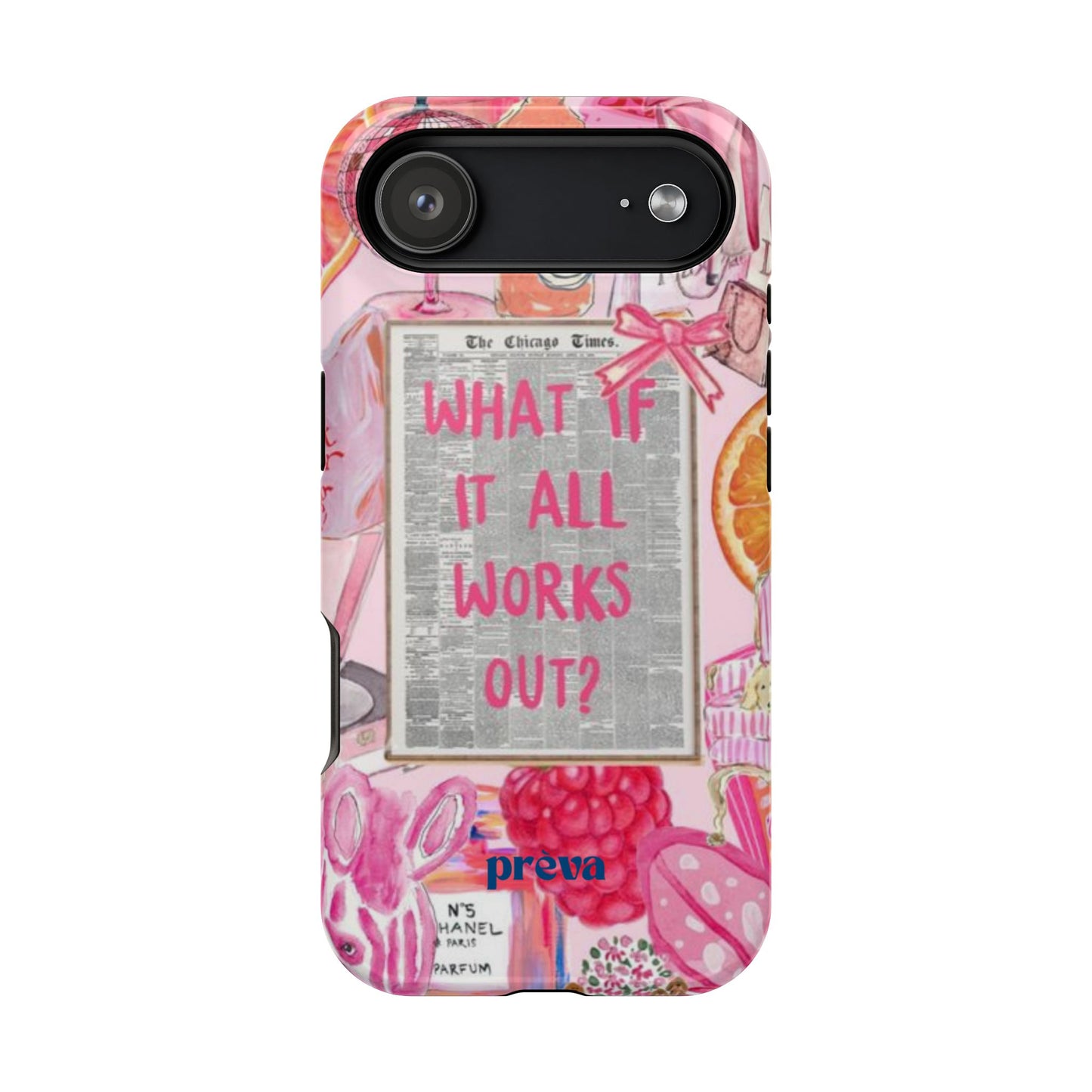 Pink "What If It All Works Out?" Collage Phone Case