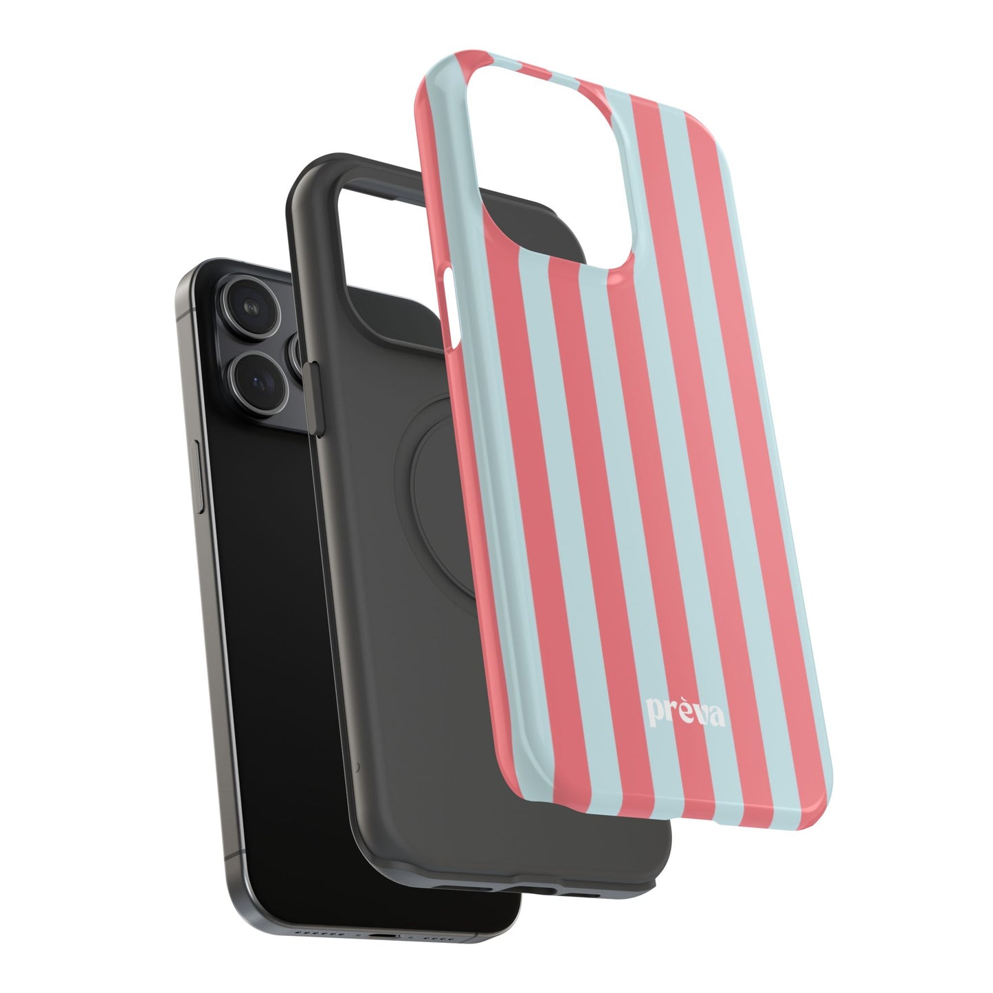 Coral & Teal Stripes Phone Case