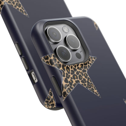 Navy Leopard Star Phone Case