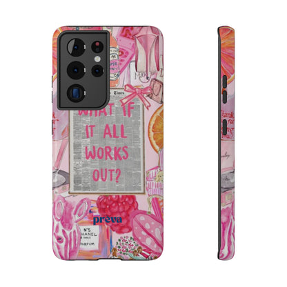 Pink "What If It All Works Out?" Collage Phone Case