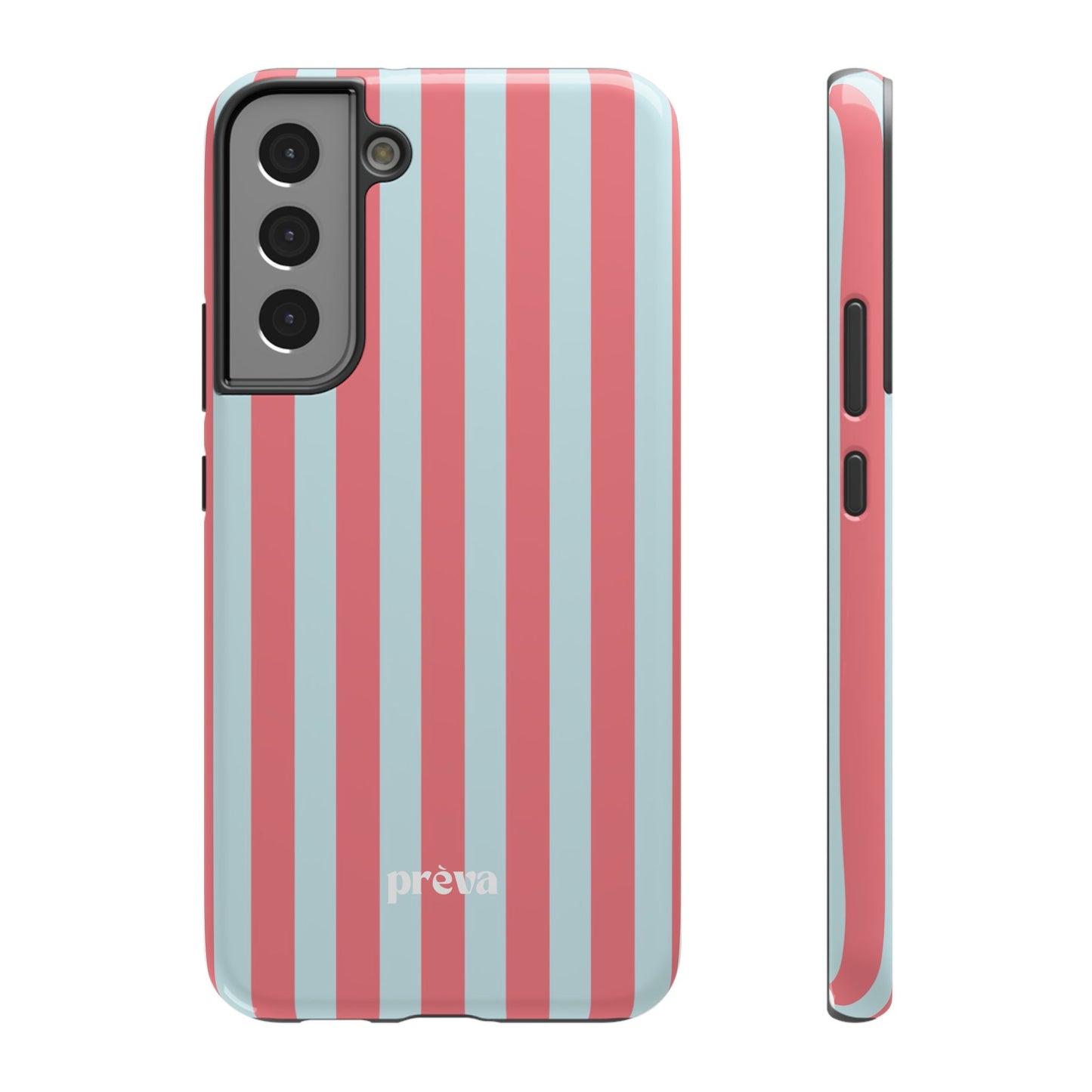 Coral & Teal Stripes Phone Case