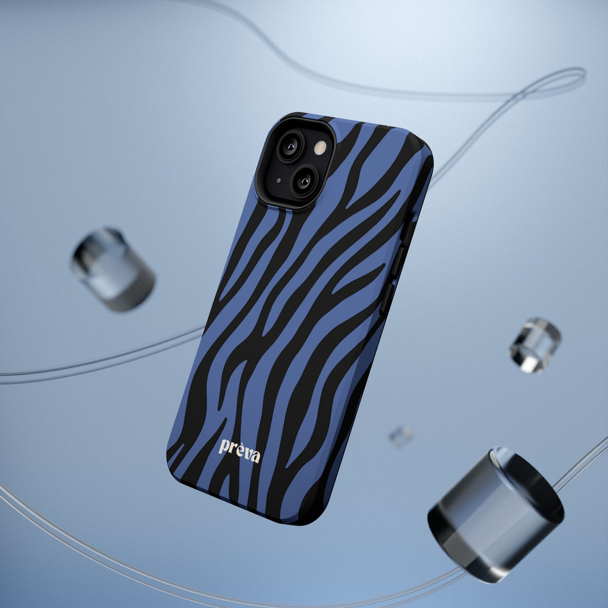 Blue & Black Zebra Stripe Phone Case