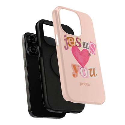 Pink Jesus Loves You Phone Case