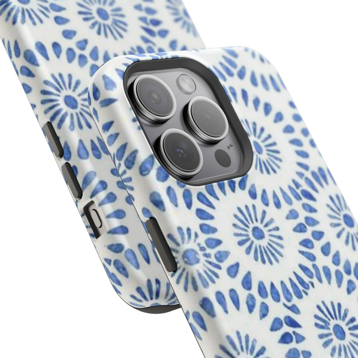 Blue Floral Spiral Phone Case