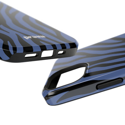 Blue & Black Zebra Stripe Phone Case