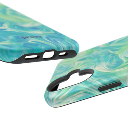 Impact-Resistant Phone Case — Teal Green Marble Swirl