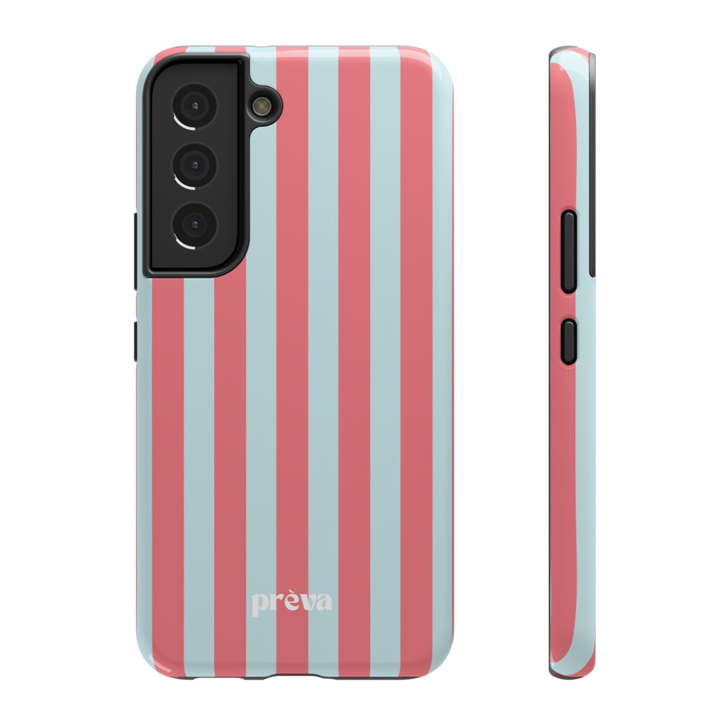Coral & Teal Stripes Phone Case