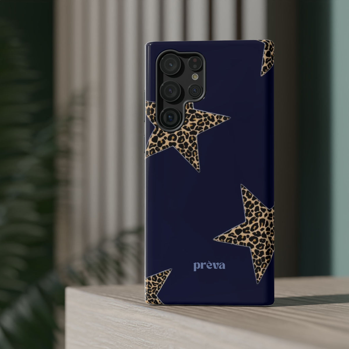 Navy Leopard Star Phone Case
