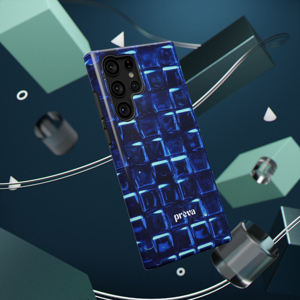 Blue Glass Tile Impact-Resistant Phone Case