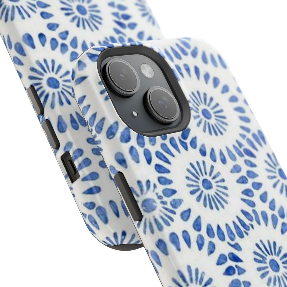 Blue Floral Spiral Phone Case