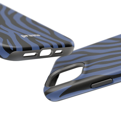 Blue & Black Zebra Stripe Phone Case
