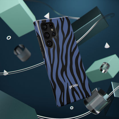 Blue & Black Zebra Stripe Phone Case