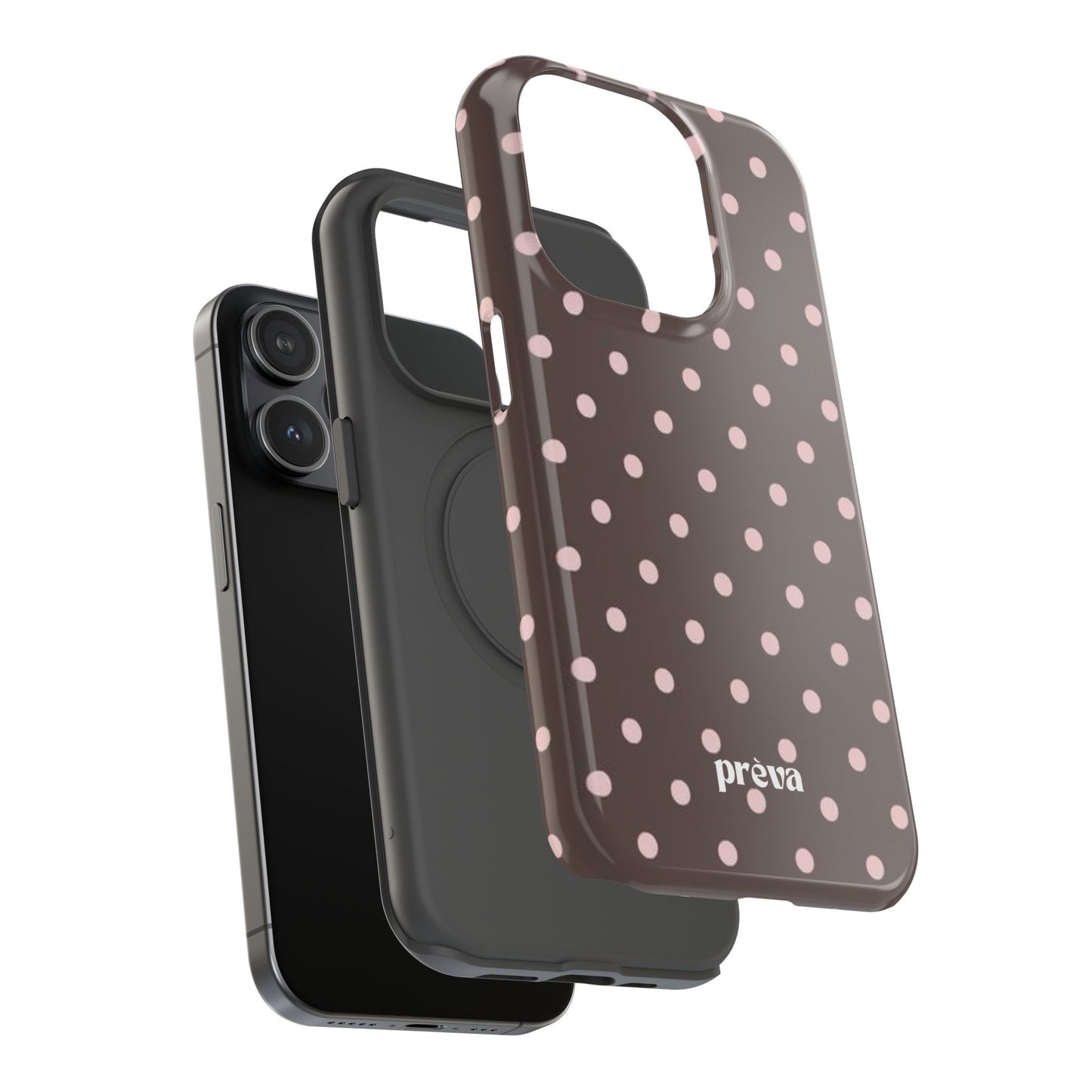 Brown and Pink Polka Dot Phone Case
