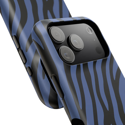 Blue & Black Zebra Stripe Phone Case