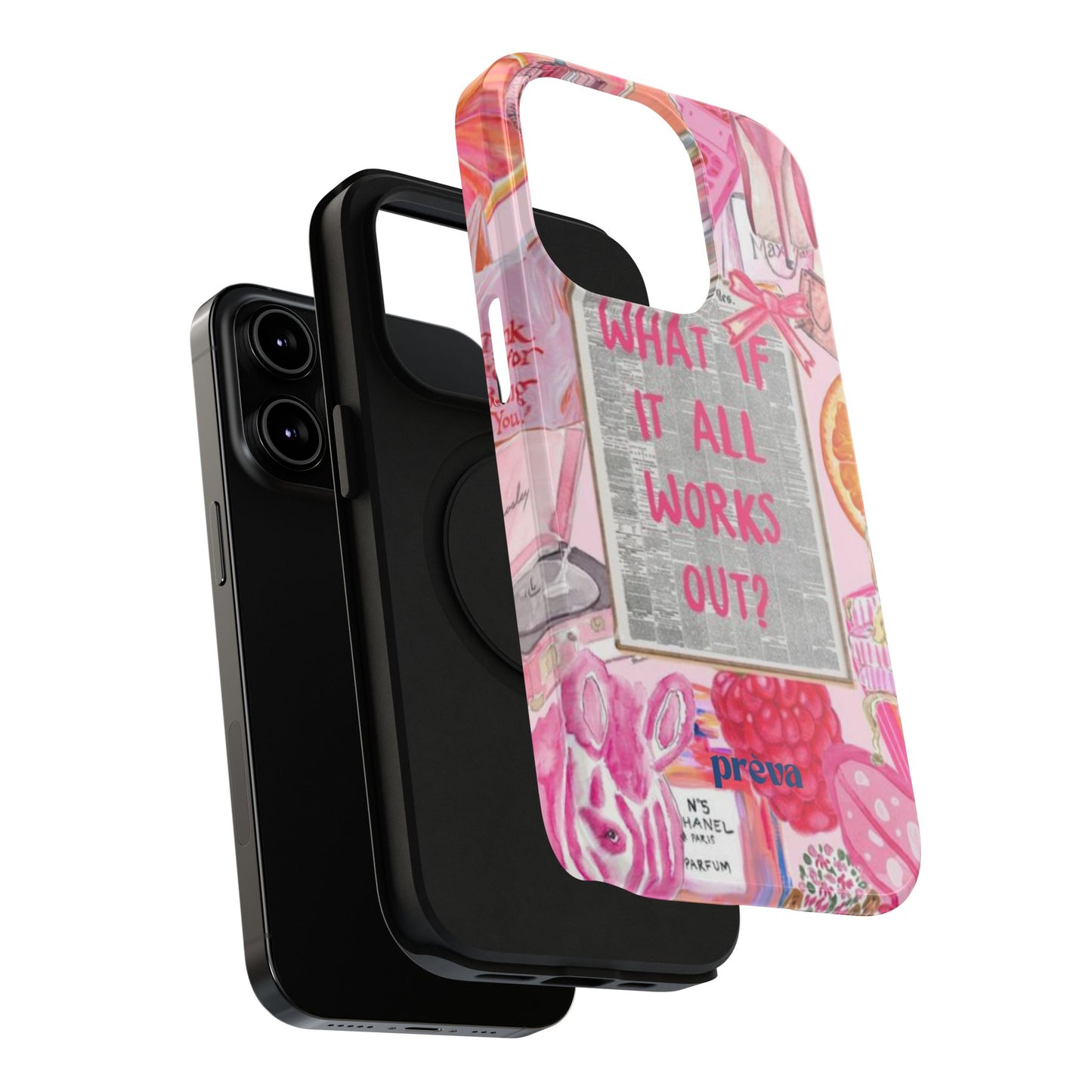 Pink "What If It All Works Out?" Collage Phone Case