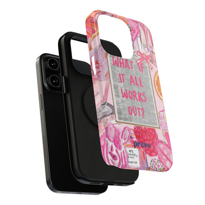 Pink "What If It All Works Out?" Collage Phone Case