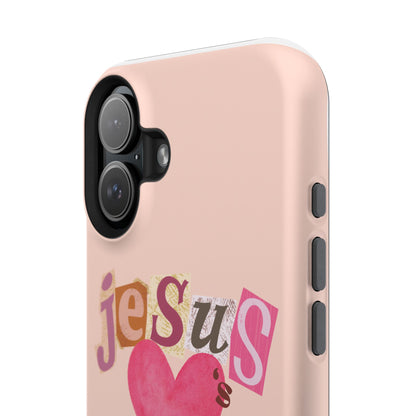 Pink Jesus Loves You Phone Case