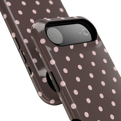 Brown and Pink Polka Dot Phone Case