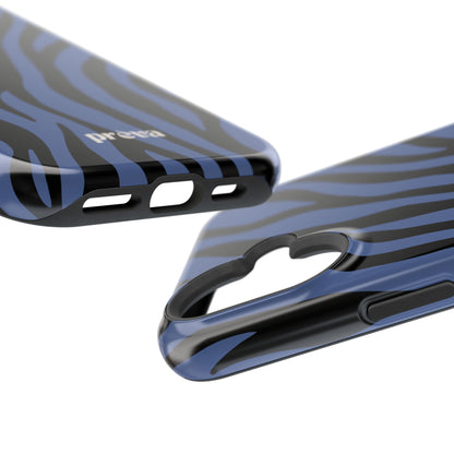 Blue & Black Zebra Stripe Phone Case